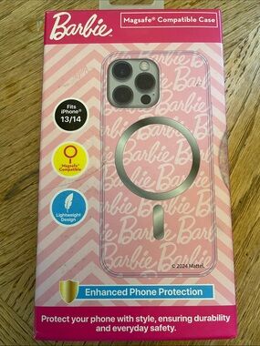 Barbie Pink MagSafe Compatible iPhone Case with Script Logo
